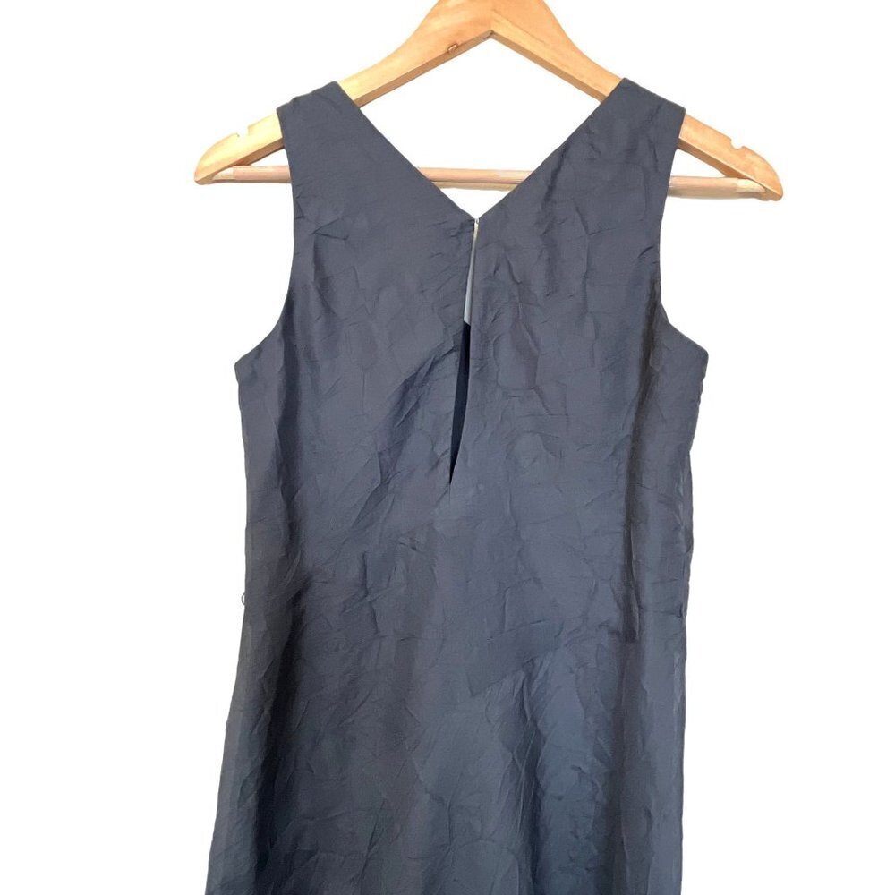Vintage Banana Republic Charcoal Grey 100% Silk Crinkled Maxi Dress 2 - Picture 10 of 13